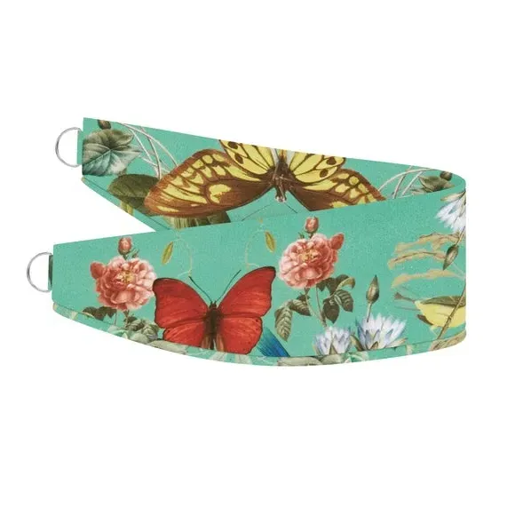 Curtain Tieback with Kaleidoscope Print - Aqua alternate view