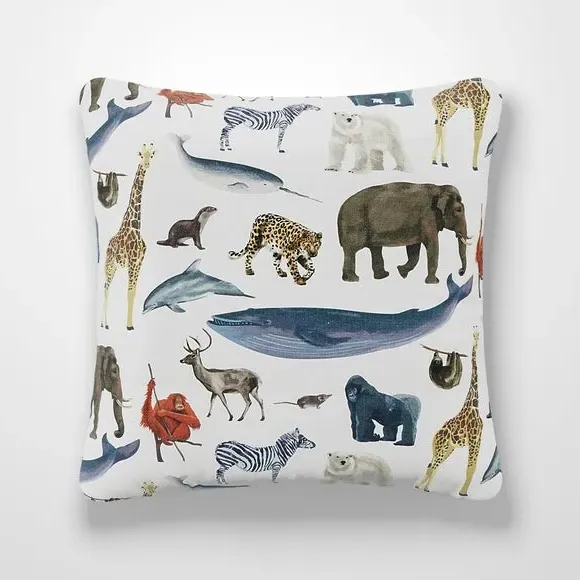 Mammals Cushion Cover - Multicoloured, Cotton alternate view