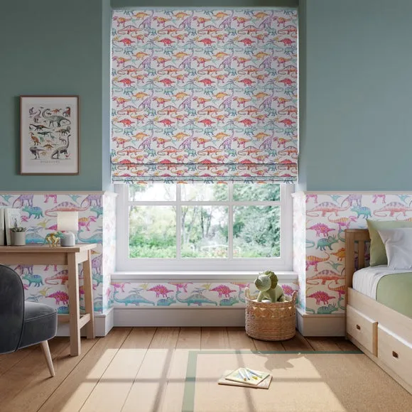 Dinosaur Gallery Made to Measure Roman Blind - Multicoloured, Cotton product