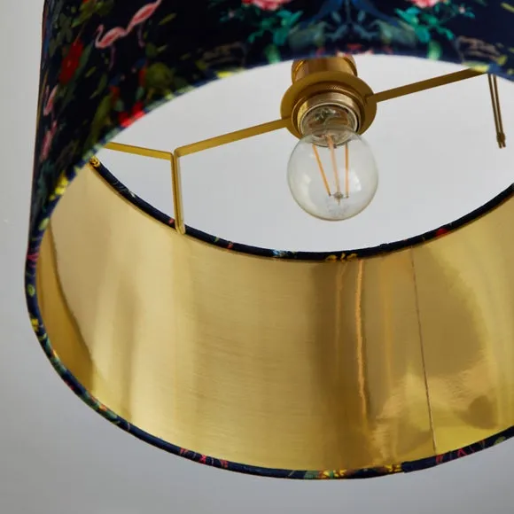 Kaleidoscope Drum Lamp Shade - Navy, Velvet by Dunelm, image 5
