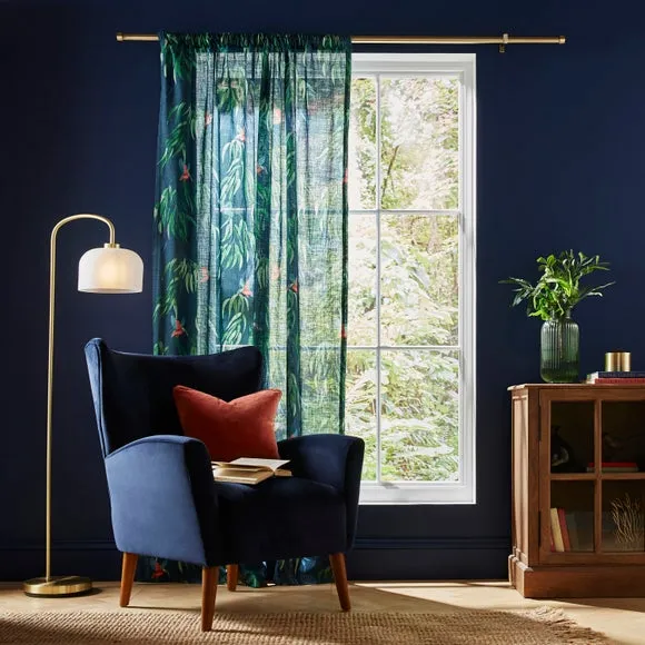 Kingfisher Slot Top Voile Panel - Peacock, Recycled Cotton alternate view
