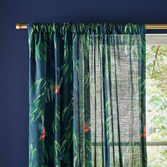 Kingfisher Slot Top Voile Panel - Peacock, Recycled Cotton product