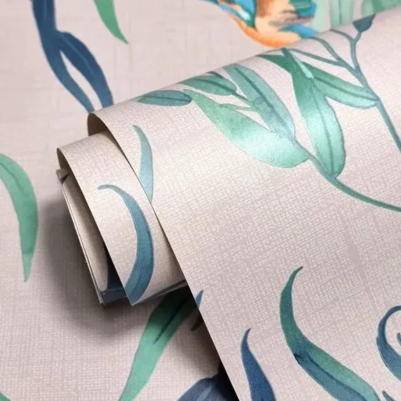 Kingfisher Wallpaper with Smooth Finish - Natural alternate view