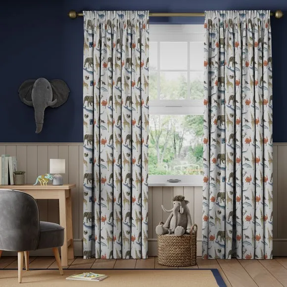 Mammals Made to Measure Curtains - Multicoloured, Cotton alternate view