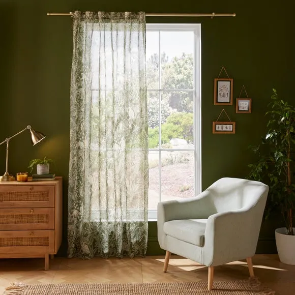 Natures Exhibitionist Tab Top Voile Panel - Olive, Polyester alternate view