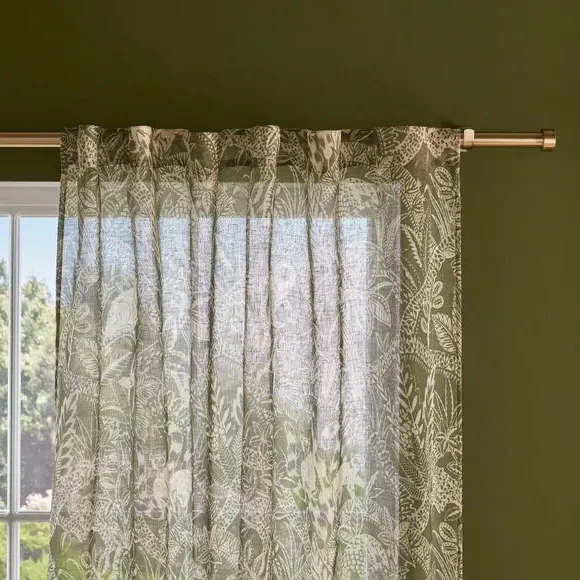 Natures Exhibitionist Tab Top Voile Panel - Olive, Polyester product