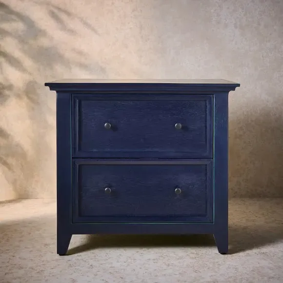 Origin of Colour 2 Drawer Wide Bedside Table - Navy Blue product