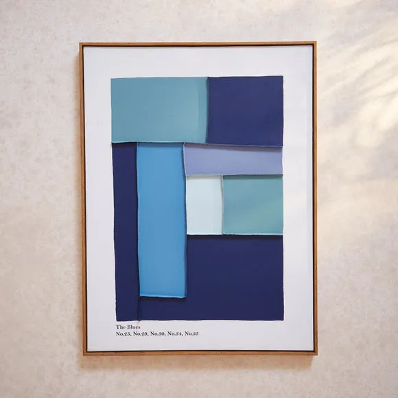 Origin of Colour The Blues Framed Canvas - Blue product