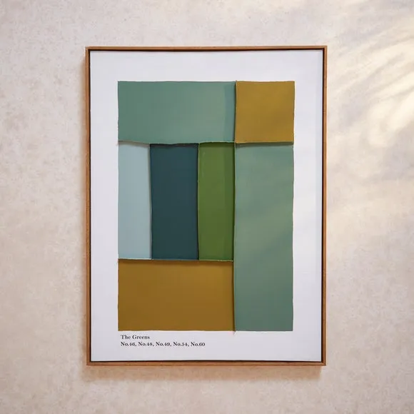 Origin of Colour The Greens Framed Canvas - Green product