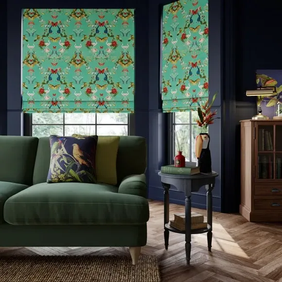 Tropical Kaleidoscope Made to Measure Roman Blind - Aqua product