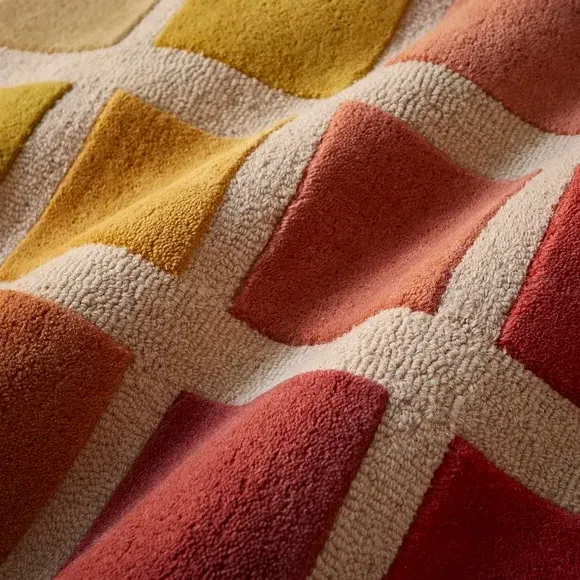 Werners Nomenclature Checkerboard Wool Rug - Multicoloured alternate view