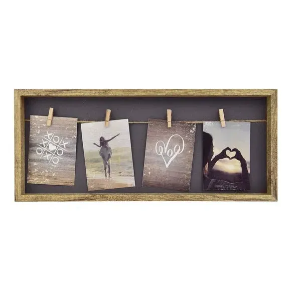 Nielsen 4 Peg Collage Clip Photo Frame - Light, Wood alternate view