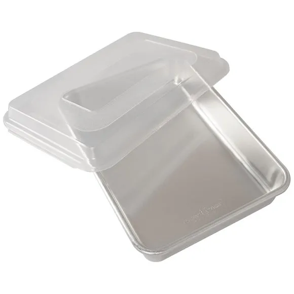 Naturals 9x13" Rectangular Cake Pan with Lid - Silver, Aluminium product