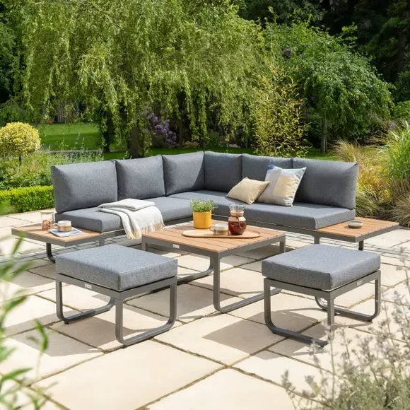 Billingford Mini 5-Piece Corner Outdoor Set - Grey, Aluminium product