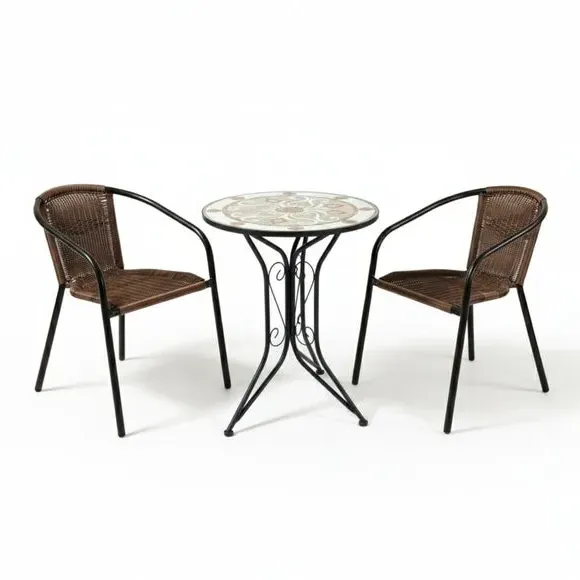 Estoril Bistro 60cm Outdoor Table Set - Natural alternate view