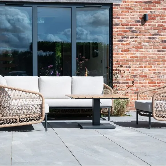 Peakdale Mini Corner Set with Height Adjustable Table - Brown alternate view