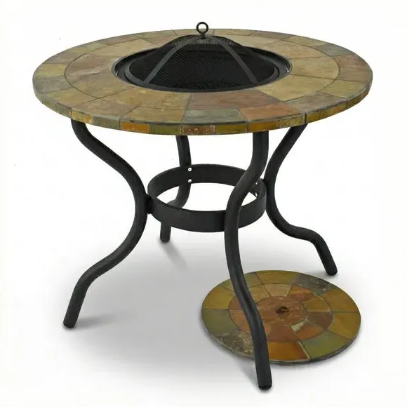 Round Patio Firepit Table - Brown, Stone alternate view