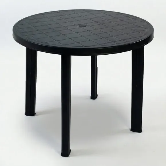 Round Patio Table - Anthracite, Recycled Propylene alternate view