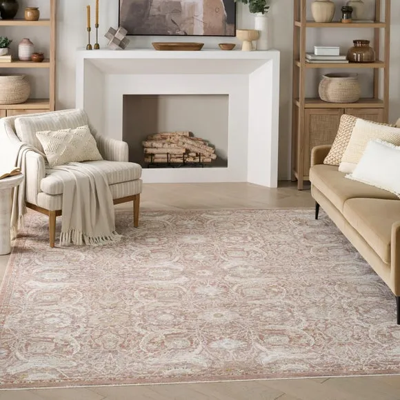 Antique Fusion Rug with Distressed Finish - Brick Red product