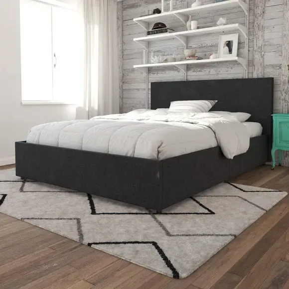 4-Drawer Storage Bed - Grey, Linen alternate view