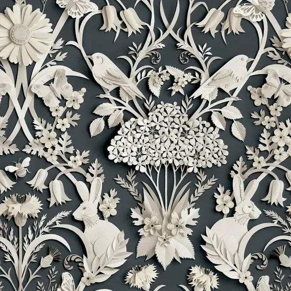 Eloise Self Adhesive Wallpaper - Charcoal alternate view