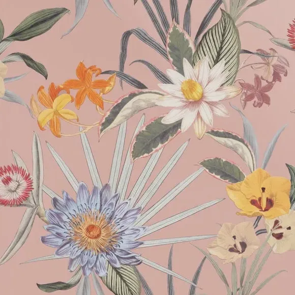 Tropical Floral Wallpaper Self Adhesive - Pink alternate view