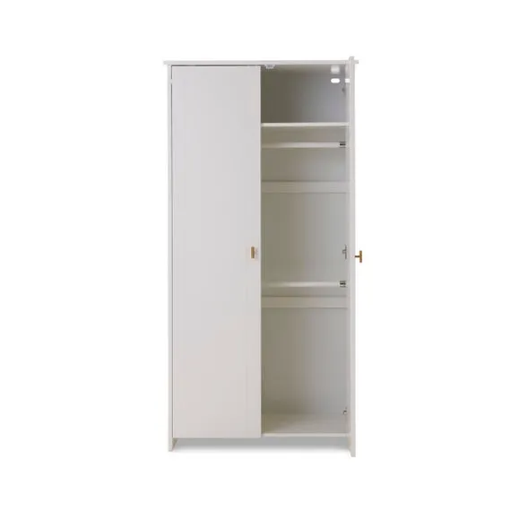 Double Wardrobe with Brass Handles - White alternate view