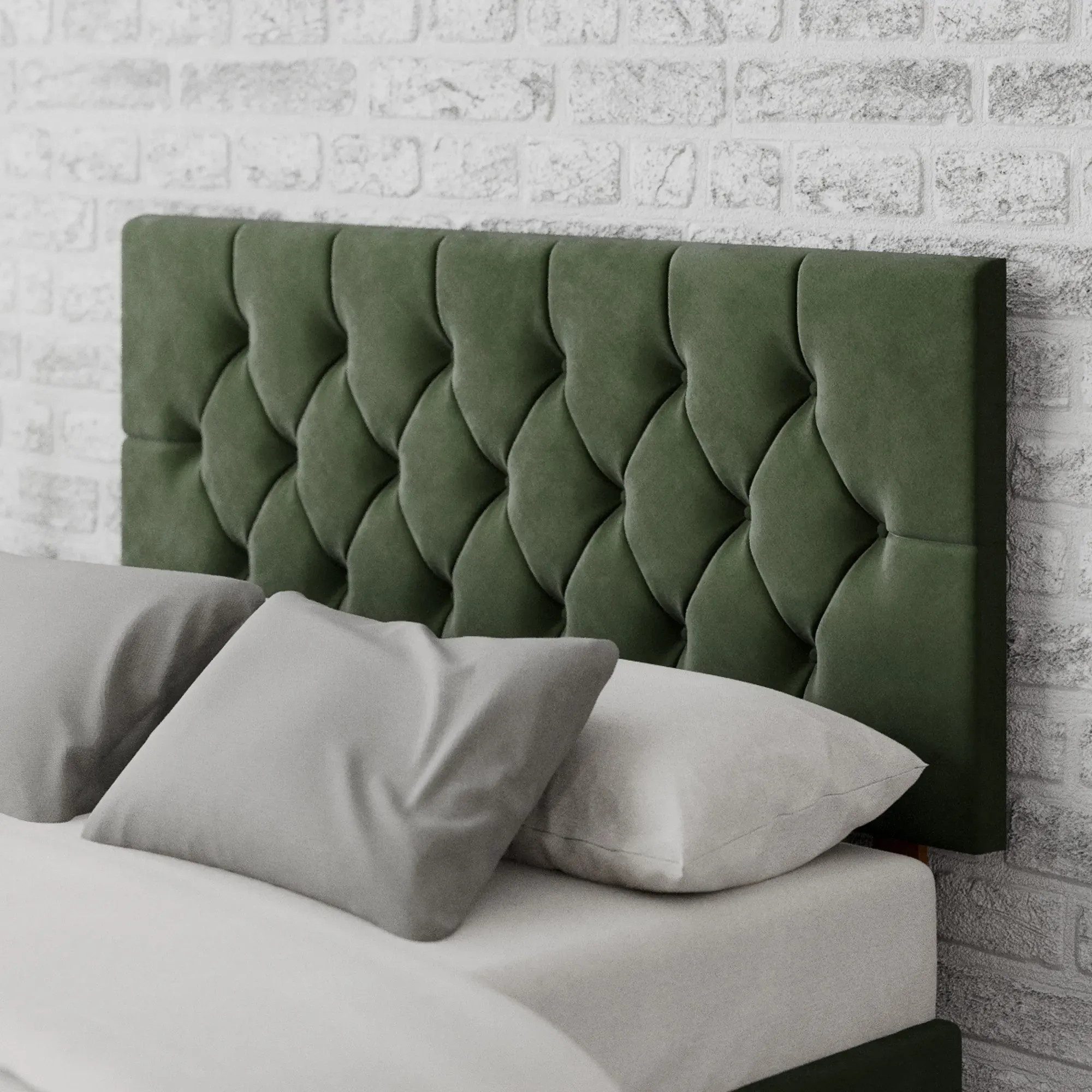 olivier-plush-velvet-headboard-forest-green- image