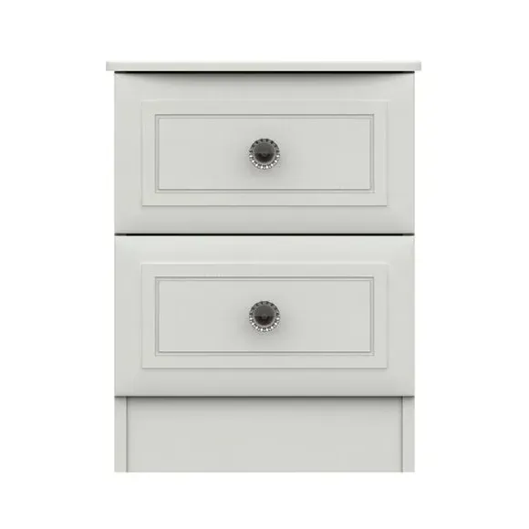 Portia 2 Drawer Bedside Table - White, Melamine product