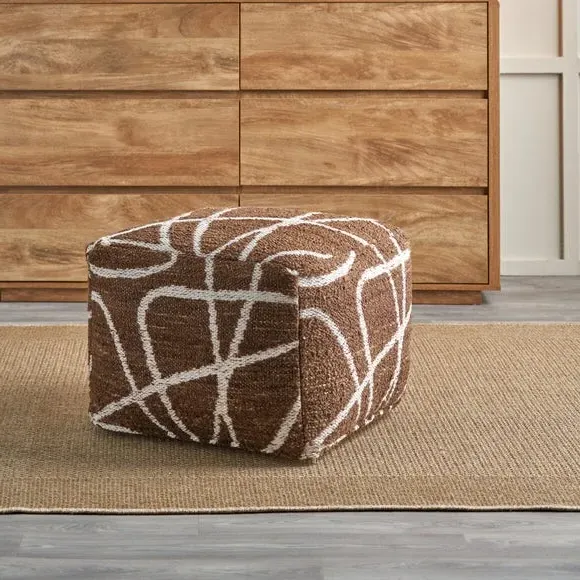 Abstract Swirl Outdoor Pouffe - Brown product