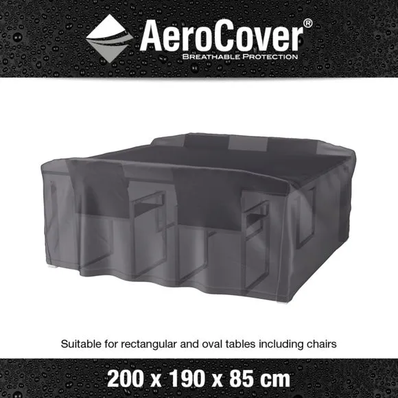 Aerocover Rectangle Garden Set Cover - Grey alternate view