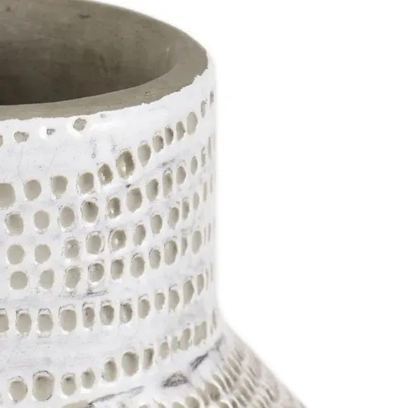 Alina Dot Vase - White, Terracotta alternate view