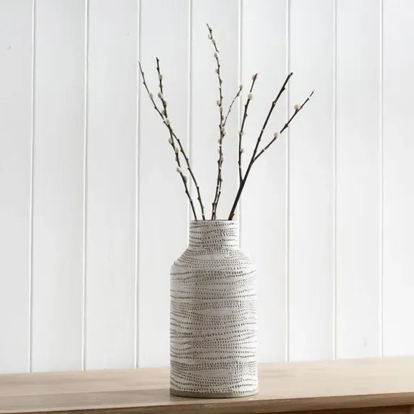 Alina Dot Vase - White, Terracotta product