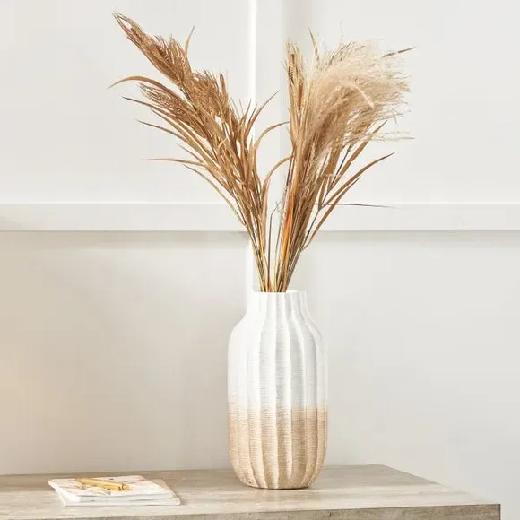 Amalia Ombre Textured Stoneware Vase - Natural