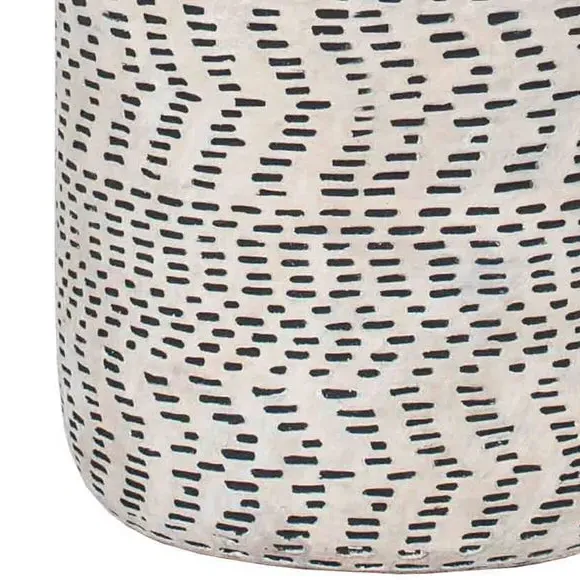 Atouk Textured Stoneware Vase - Ivory alternate view
