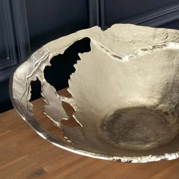 Cast Metal Decorative Bowl - Gold alternate view