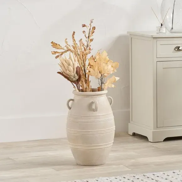 Fibrestone Urn Vase with Handles - Grey product