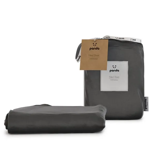 Panda Bamboo Fitted Sheet - Urban Grey alternate view