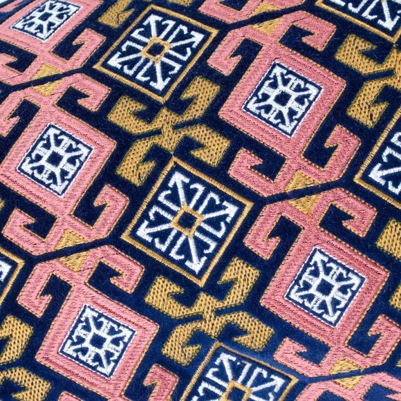Rectangular Cushion with Embroidery - Rose, Velvet alternate view