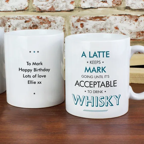 Acceptable To Drink Personalised Mug - Blue, Ceramic alternate view