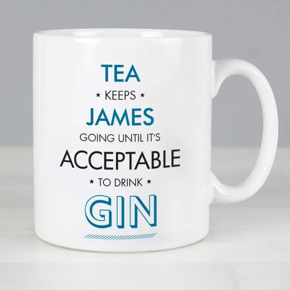 Acceptable To Drink Personalised Mug - Blue, Ceramic product