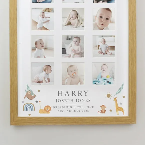 Animal Multi Photo Frame Personalised - Oak, Wood alternate view