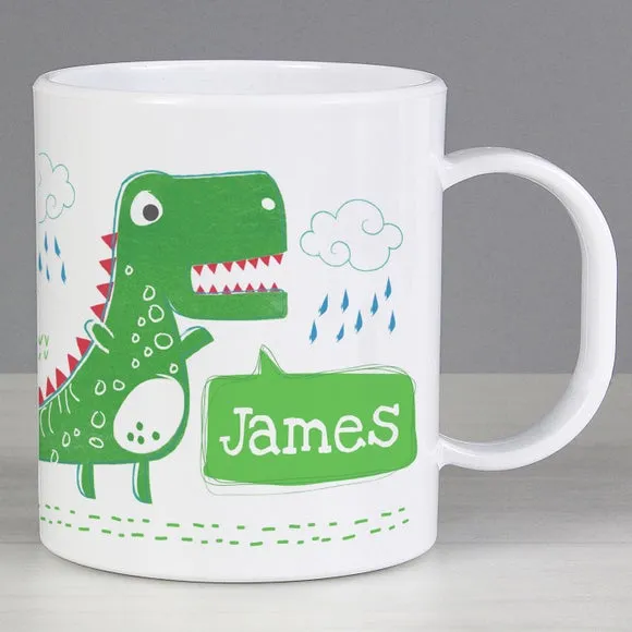 Be Roarsome Dinosaur Personalised Plastic Mug - White product