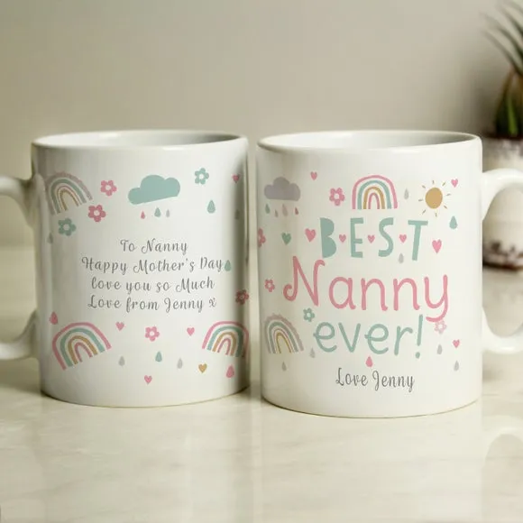 Best Ever Rainbows and Sunshine Personalised Mug - White, Ceramic alternate view