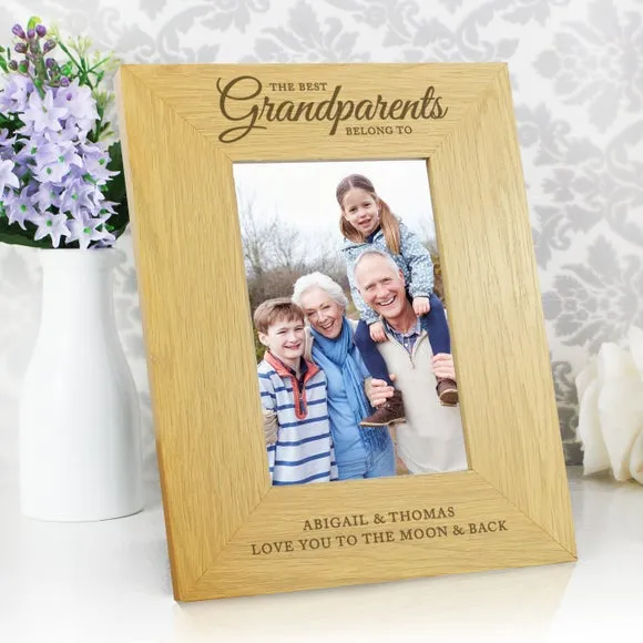 Best Grandparents Portrait Photo Frame - Natural, Oak Effect alternate view