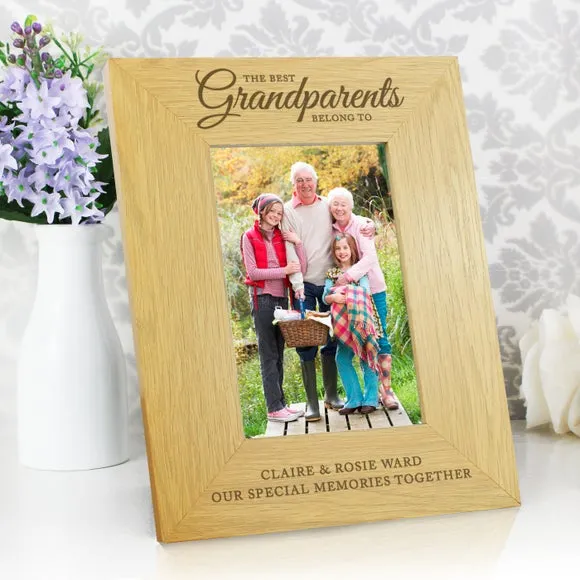 Best Grandparents Portrait Photo Frame - Natural, Oak Effect product