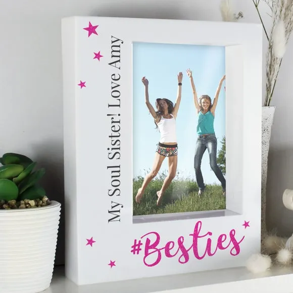 Besties Portrait Box Photo Frame - White, Plastic alternate view