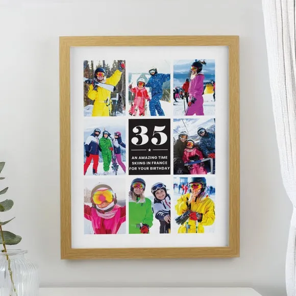 Big Number Multi Photo Poster Frame - Oak alternate view
