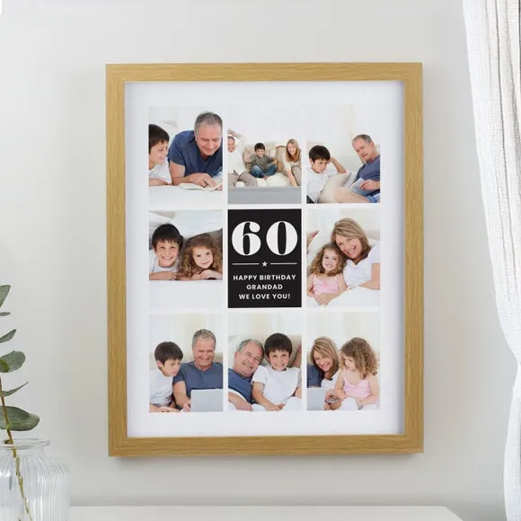 Big Number Multi Photo Poster Frame - Oak product