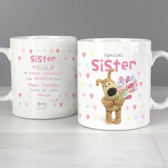 Boofle Birthday Flowers Personalised Mug - White, Ceramic alternate view